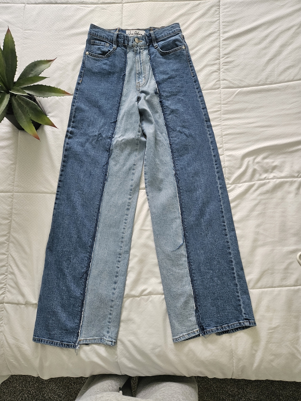 Patchwork Two-Tone Blue Men’s Jeans